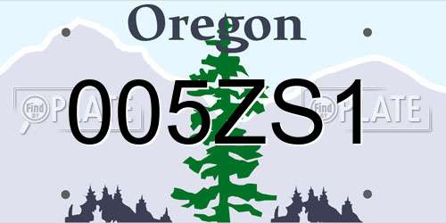 005ZS1 Oregon License Plate