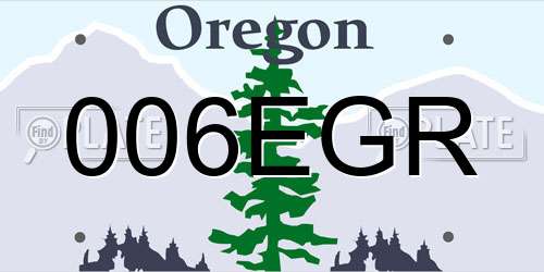 006EGR Oregon License Plate