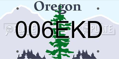 006EKD Oregon License Plate