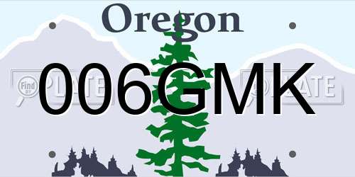 006GMK Oregon License Plate