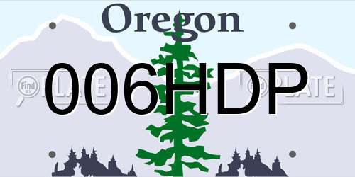 006HDP Oregon License Plate