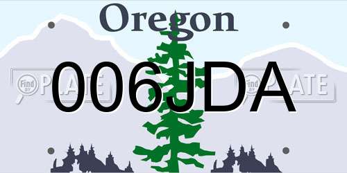 006JDA Oregon License Plate