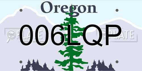 006LQP Oregon License Plate