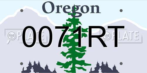0071RT Oregon License Plate