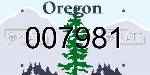 007981 Oregon License Plate