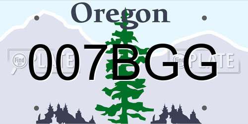 007BGG Oregon License Plate