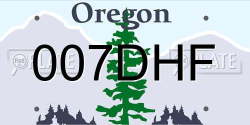 007DHF Oregon License Plate