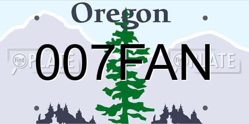 007FAN Oregon License Plate