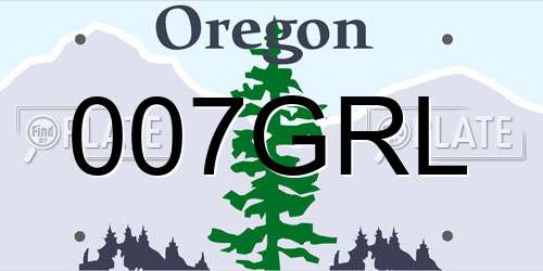 007GRL Oregon License Plate
