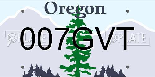 007GVT Oregon License Plate