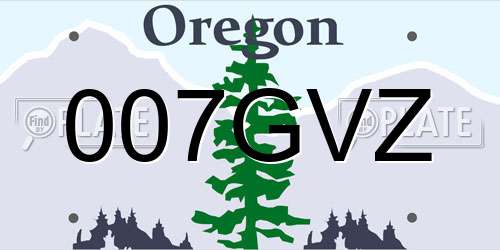 007GVZ Oregon License Plate