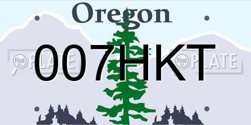 007HKT Oregon License Plate