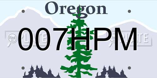 007HPM Oregon License Plate