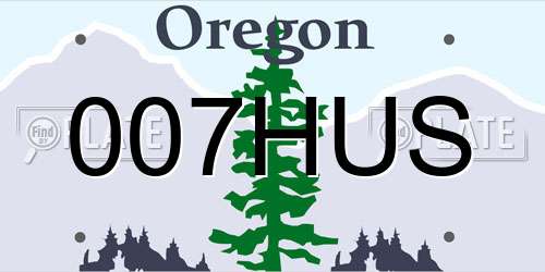 007HUS Oregon License Plate
