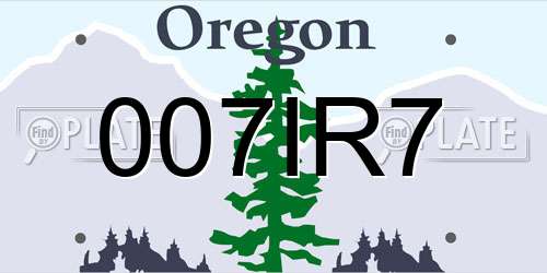 007IR7 Oregon License Plate