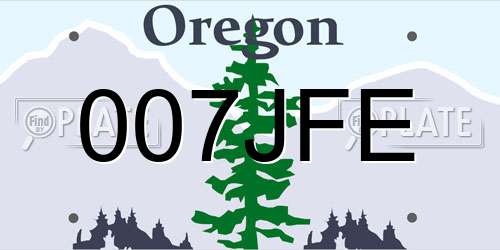 007JFE Oregon License Plate