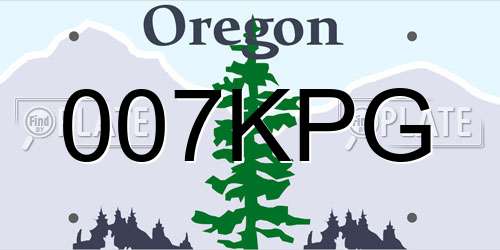 007KPG Oregon License Plate