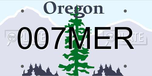 007MER Oregon License Plate