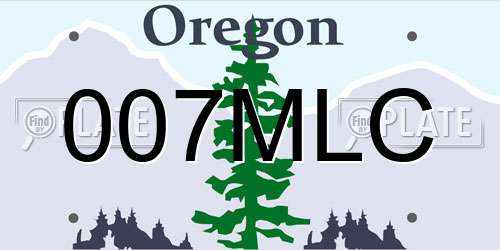 007MLC Oregon License Plate