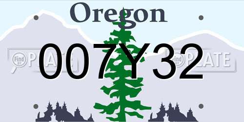 007Y32 Oregon License Plate