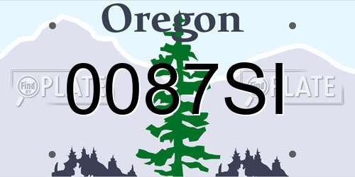 0087SI Oregon License Plate