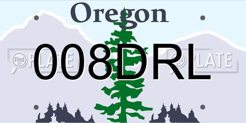 008DRL Oregon License Plate