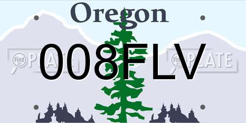 008FLV Oregon License Plate