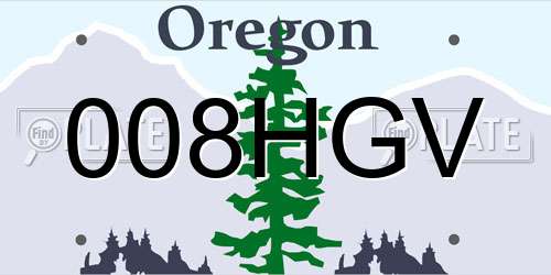 008HGV Oregon License Plate