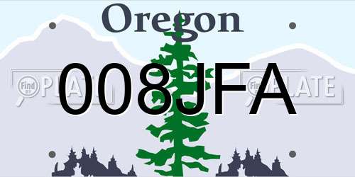 008JFA Oregon License Plate