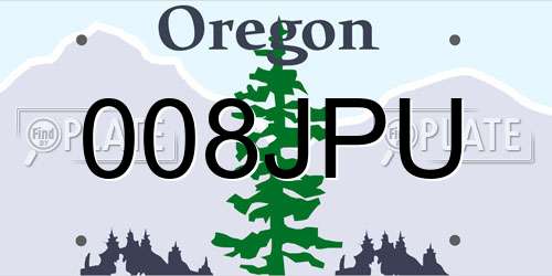 008JPU Oregon License Plate