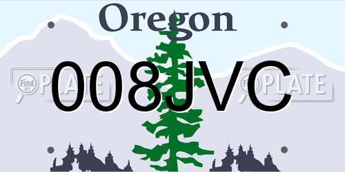 008JVC Oregon License Plate