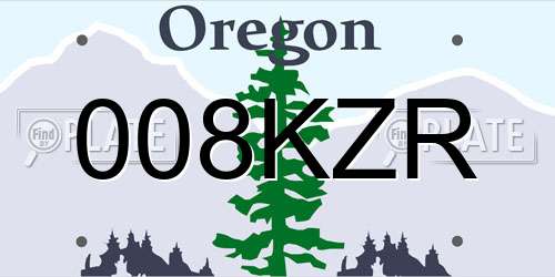 008KZR Oregon License Plate