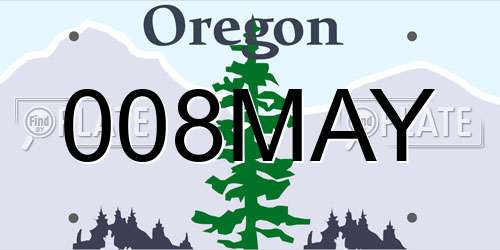 008MAY Oregon License Plate