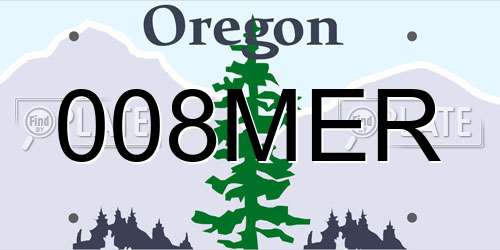 008MER Oregon License Plate