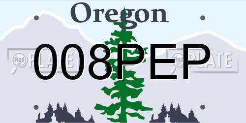 008PEP Oregon License Plate