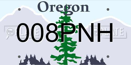008PNH Oregon License Plate