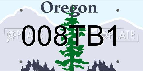 008TB1 Oregon License Plate