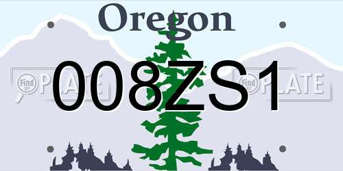 008ZS1 Oregon License Plate
