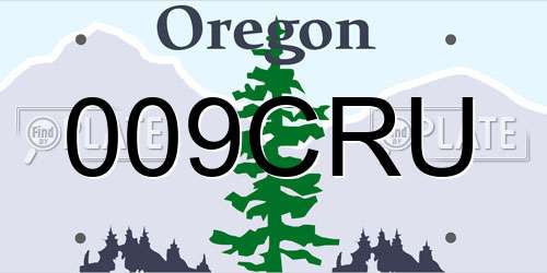 009CRU Oregon License Plate