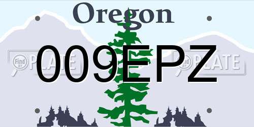 009EPZ Oregon License Plate
