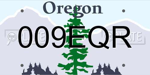 009EQR Oregon License Plate