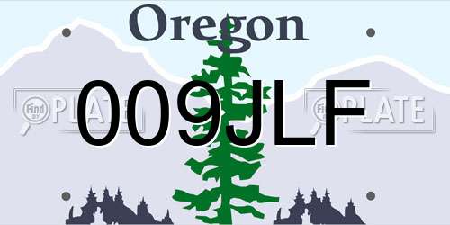 009JLF Oregon License Plate