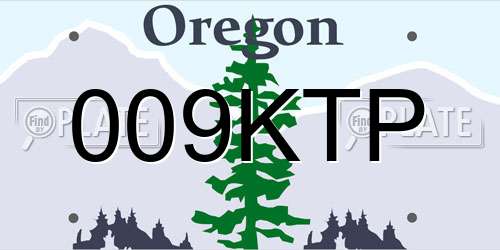 009KTP Oregon License Plate