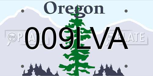 009LVA Oregon License Plate