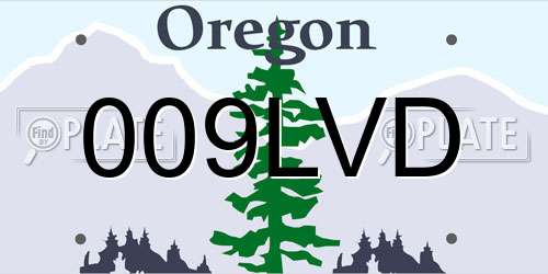 009LVD Oregon License Plate
