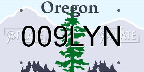 009LYN Oregon License Plate