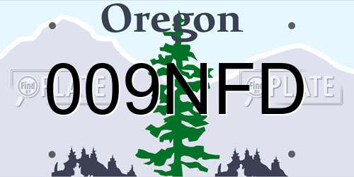 009NFD Oregon License Plate