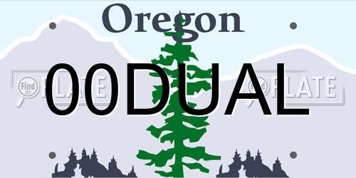 00DUAL Oregon License Plate
