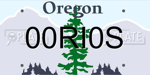 00RI0S Oregon License Plate