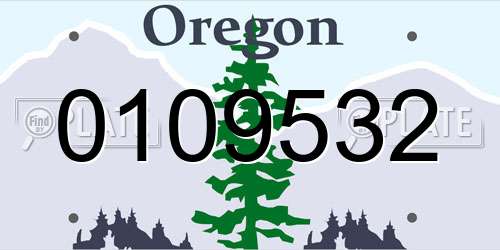0109532 Oregon License Plate